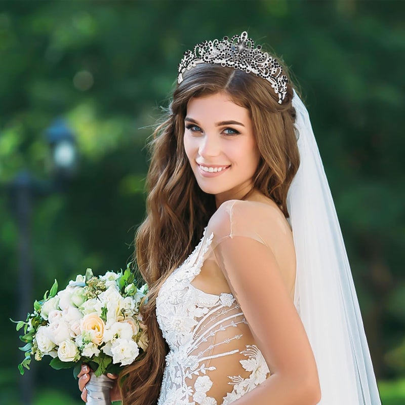 TAROSE Crowns for Women, Queen Crystal Gold Silver Tiaras with White Rhinestone and Combs, Goddess Crown for Wedding Bride Birthday Princess Bridal Shower Hair Accessories for Women - Image 5